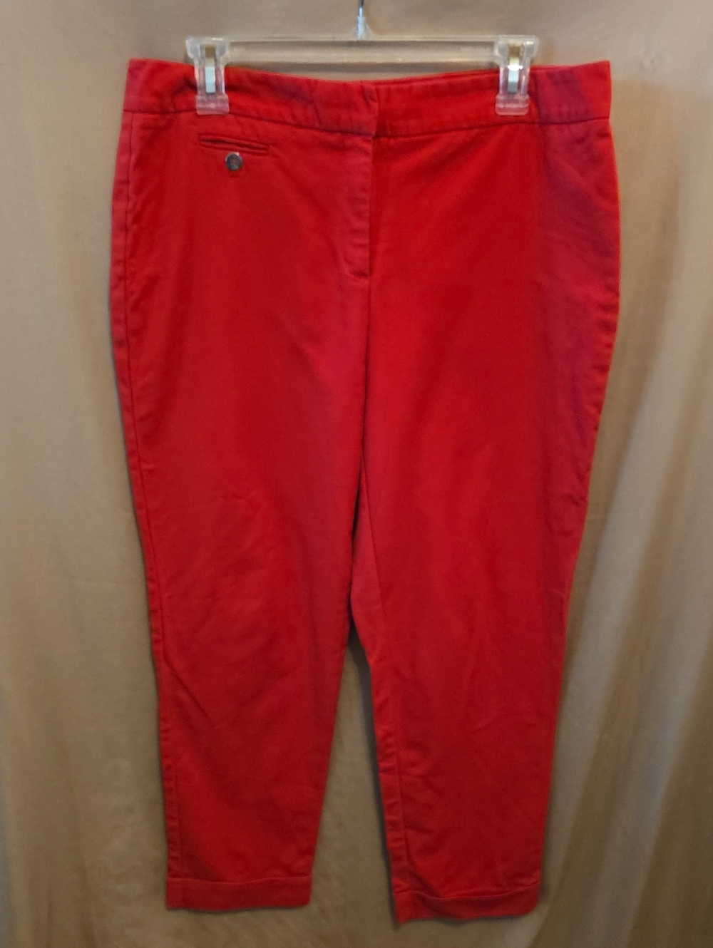 Ladies' Bright Red Capri Pants 12